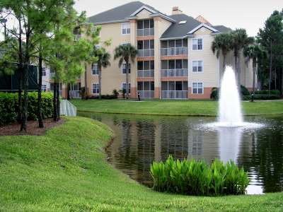 condo complex and lawn